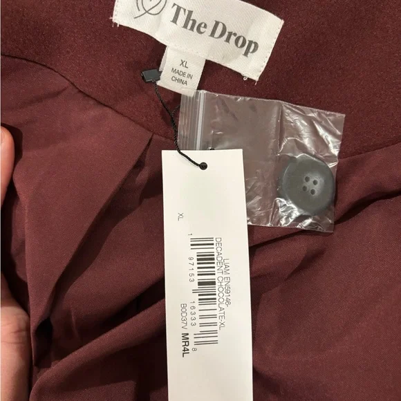 The Drop Liam Loose Women's Burgundy Over Coat - Picture 3 of 4